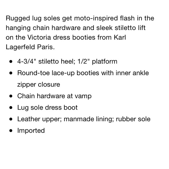 KARL LAGERFELD CUBAN LINK CHAIN DETAIL STILETTO BOOTIES - Picture 7 of 7